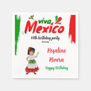 Viva Mexico Girl 00. Geburtstagsparty Serviette