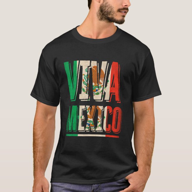 Viva Mexico Hispanic Mexikanisches Erbe Adler Mexi T-Shirt (Vorderseite)