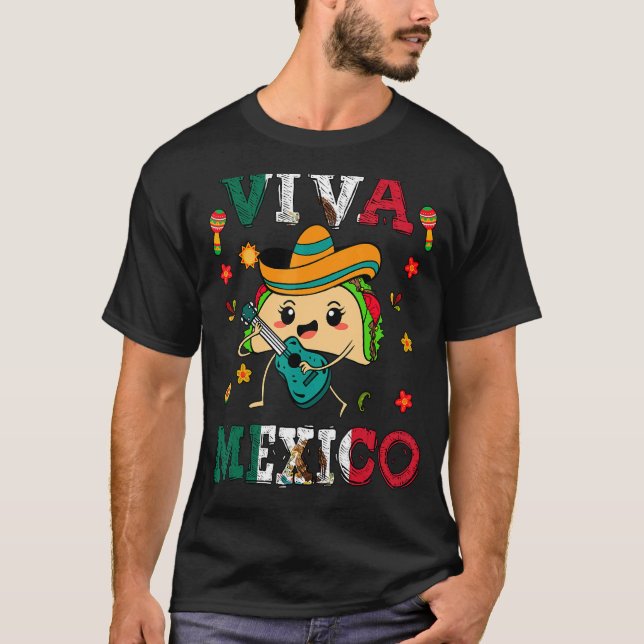 Viva Mexico Independence Day Prix Mexican Taco Fi T-Shirt (Vorderseite)