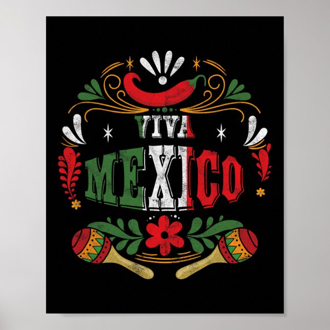 Viva Mexico Mexican Fiesta Cinco De Mayo Poster (Vorne)