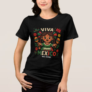Viva Mexico Mexikanischer Tag der Unabhängigkeit v Tri-Blend Shirt