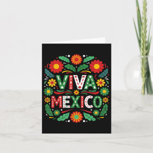 Viva Mexico Mexikanischer Unabhängigkeitstag Flora Karte
