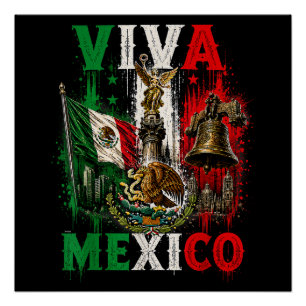 Viva Mexico Mexikanischer Unabhängigkeitstag Retro Poster