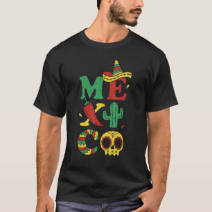 Viva Mexico Red Paper Mexican Hat Cactus Mexican C T-Shirt
