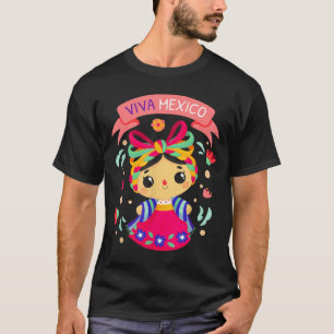 Viva Mexico Shirt Kinder Mädchen Flores Mexikanisc