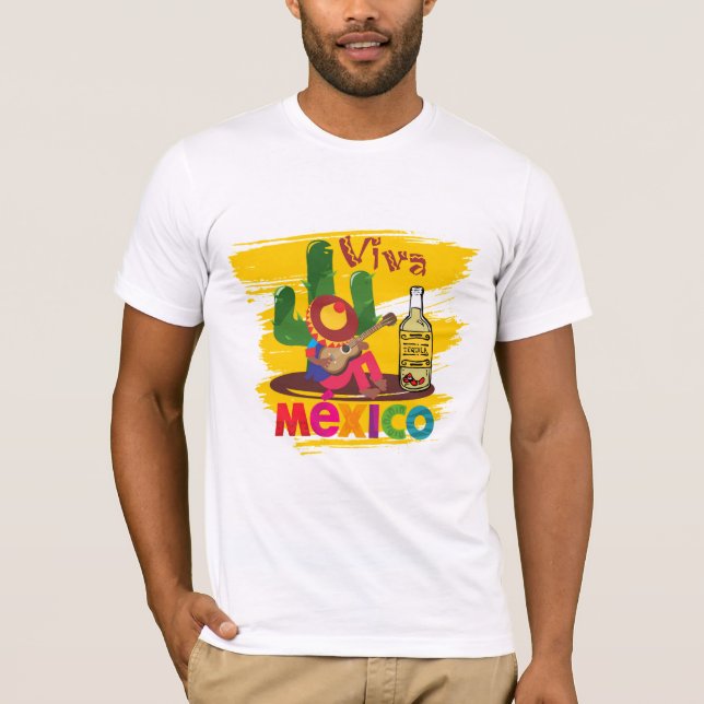 Viva Mexico T - Shirt mit Tequila (Vorderseite)