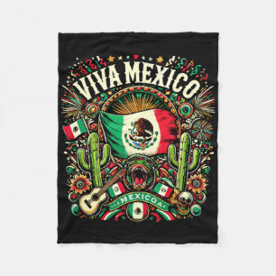 Viva Mexico Unabhängigkeitstag Mexikanische Flagge Fleecedecke