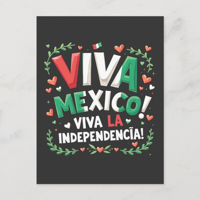 Viva Mexico Viva la Independencia Independece Day Postkarte (Vorderseite)