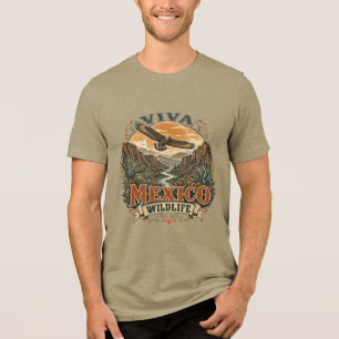 Viva Mexico Wildlife Vintage Eagle T-Shirt Tri-Blend Shirt