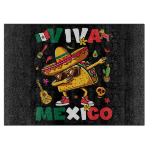 Viva Mexiko Dabbing Taco Sombrero Mexikanisch Schneidebrett