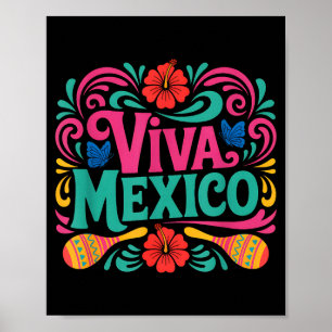 Viva Mexiko farbenfrohe mexikanische Volkskunst Un Poster