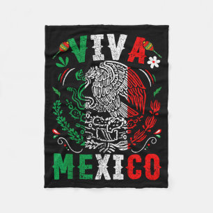Viva Mexiko Flagge Mexikanischer Unabhängigkeitsta Fleecedecke