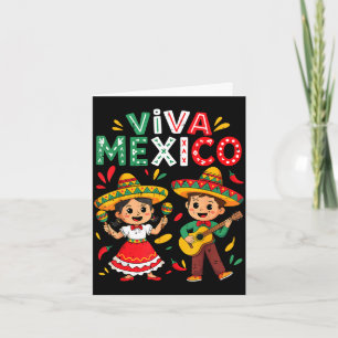 Viva Mexiko Gitarrenjunge Mädchen mexikanische Una Karte