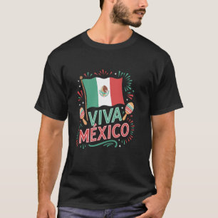 Viva Mexiko Mexikanische Flagge Latino-Feier T-Shirt
