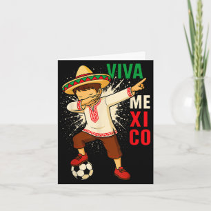 Viva Mexiko mexikanischer Fußballjunge dabbing Pon Karte