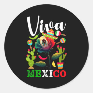Viva Mexiko mexikanischer Stolz Flagge mexikanisch Runder Aufkleber