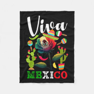 Viva Mexiko mexikanischer Stolz Flagge Mexiko Wurz Fleecedecke