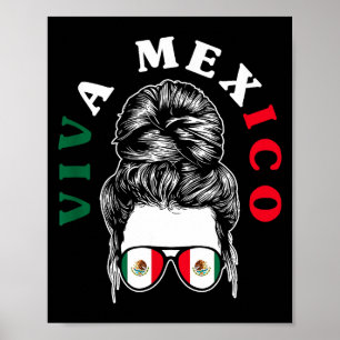 Viva Mexiko mexikanischer Stolz Flagge Mexiko Wurz Poster