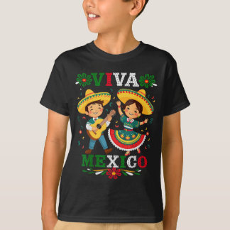 Viva Mexiko Süße Cartoon Mexikanischer Junge & Mäd T-Shirt