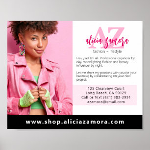 Viva Modern Magenta Fashion Custom Foto Marketing Poster