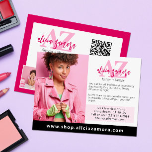 Viva Modern Magenta Mode Custom Foto Marketing Postkarte