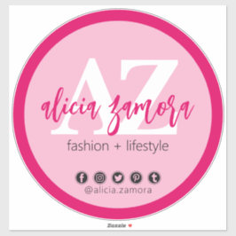 Viva Modern Magenta Social Media Influencer Custom Aufkleber