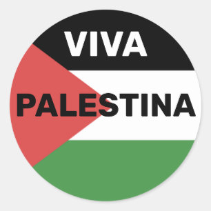 VIVA PALESTINA FREE PALESTINE FLAG RED BLACK GREEN RUNDER AUFKLEBER