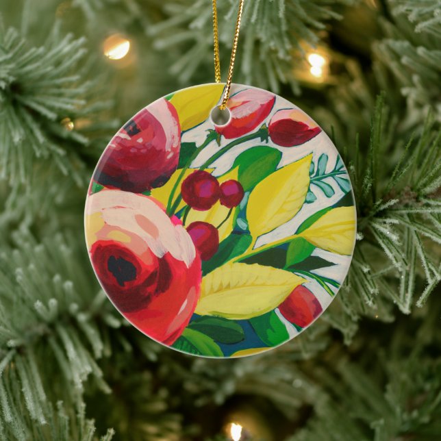 Vivacious Blooms Keramik Ornament (Baum)
