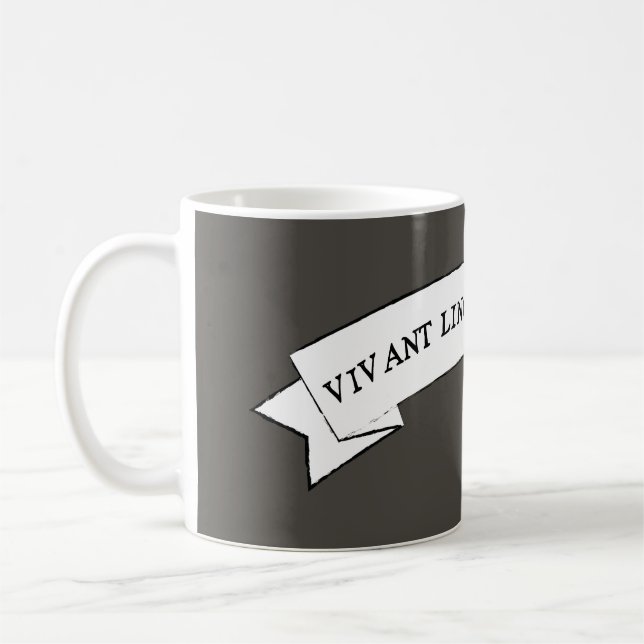 VIVANT LINGUAE MORTUAE - Lang lebende, tote Sprach Kaffeetasse (Links)