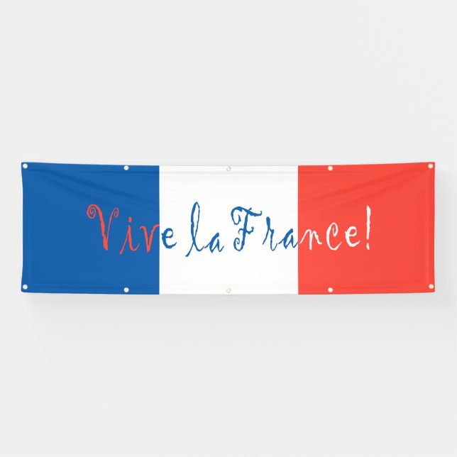 Vive La France französische Flagge Banner (Horizontal)