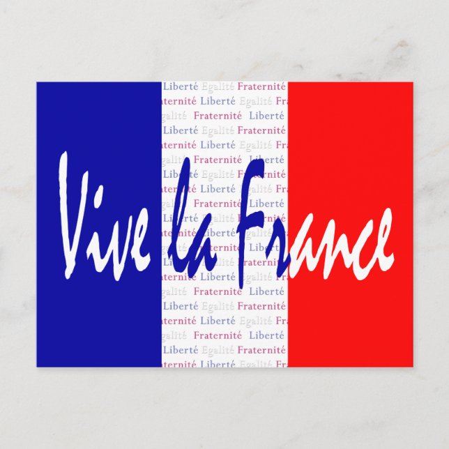 Vive La France französische Flagge Frankophile's P Postkarte (Vorderseite)