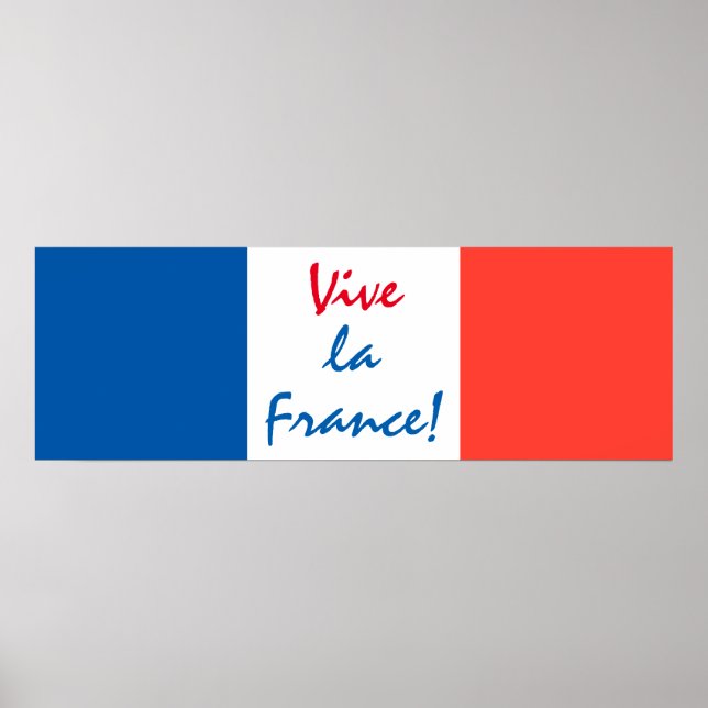Vive La France französische Flagge individuell anp Poster (Vorne)