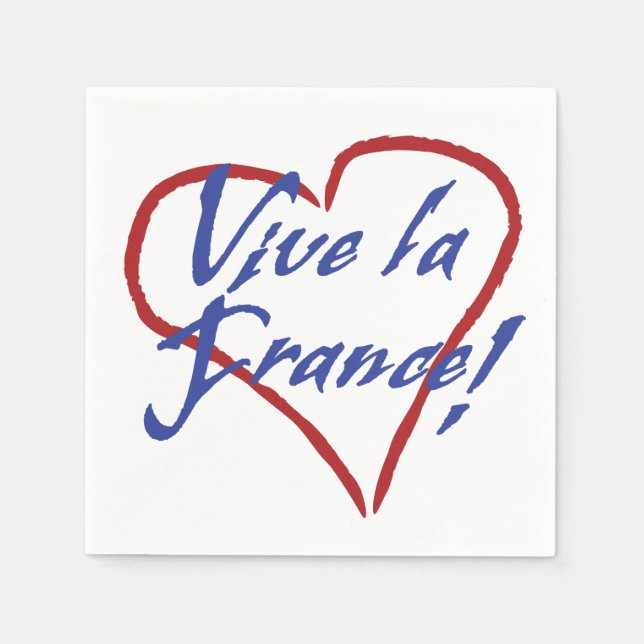 Vive la France Paper Cocktail Napkins Serviette (Vorderseite)