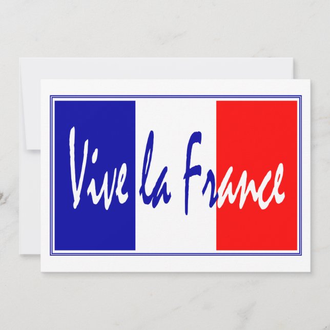 Vive La France Party Einladung mit französischer F (Vorderseite)