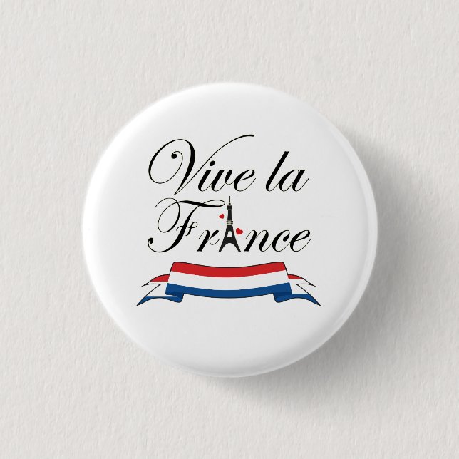 Vive la France Typografie Button (Vorderseite)