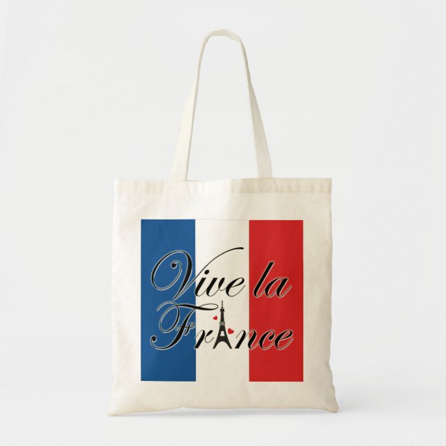 Vive la France Typografie Tragetasche (Vorne)