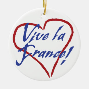 Vive la France Weihnachtsfeier Keramikornament