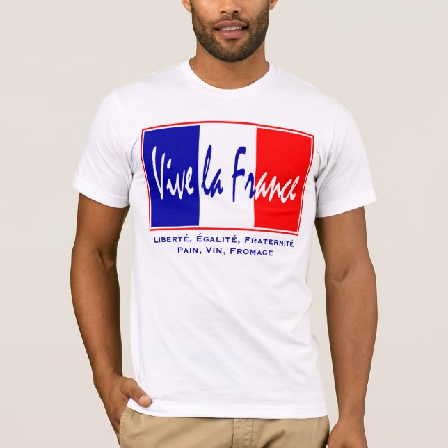 Vive La Frankreich - französischer Lebensstil, am T-Shirt (Vorderseite)