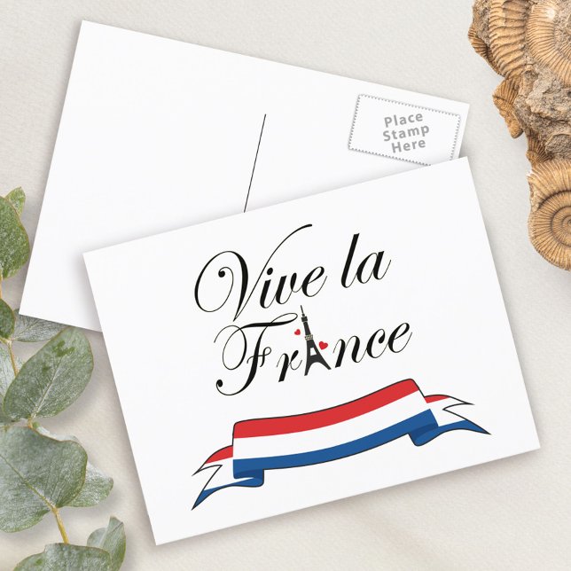 Vive La Frankreich-Typografie Postkarte (Von Creator hochgeladen)