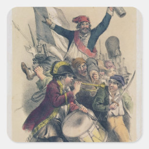 Vive la Republique, 1848 Quadratischer Aufkleber