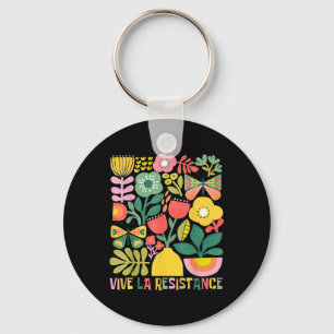 Vive La Resistance Political Retro Boho Floral Schlüsselanhänger