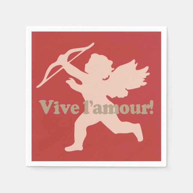 Vive L'amour Cupid Papierservietten (Vorderseite)