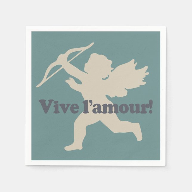 Vive L'amour Cupid Papierservietten (Vorderseite)