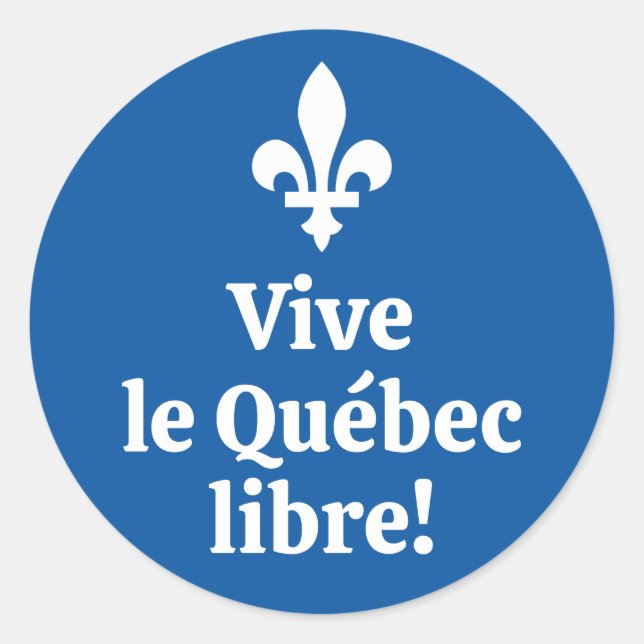 Vive le Québec libre! Runder Aufkleber (Vorderseite)