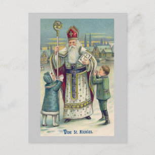 "Vive St. Nicolas" Vintage Französisch Postkarte