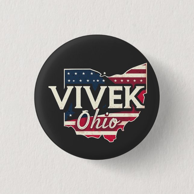 Vivek Ohio 2026 Gouverneur Republikanischer Amerik Button (Vorderseite)