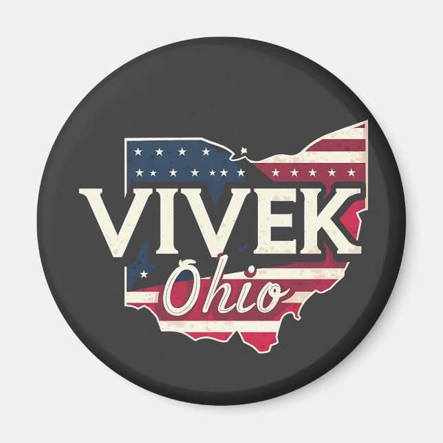 Vivek Ohio 2026 Gouverneur Republikanischer Amerik Magnet (Vorne)