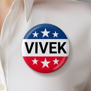 Vivek Ramaswamy 2024 - Simple Stars Ike Design Button