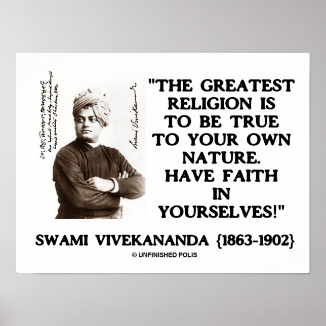 Vivekananda Beste Religion wahr zu sein Poster (Vorne)