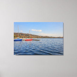 Viverone See auf Leinwand drucksvoll